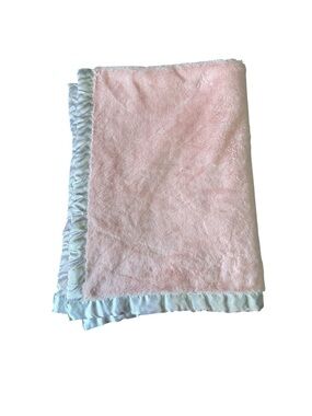 Little Journey Aldi Soft Pink Baby Blanket Faux Fur Satin Trim Satin Trim 2018
